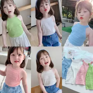 BB050 เสื้อแฟชั่นเด็ก เสื้อคอกลมสายสลิงเด็กผู้หญิง แบบใหม่ สวยน่ารัก