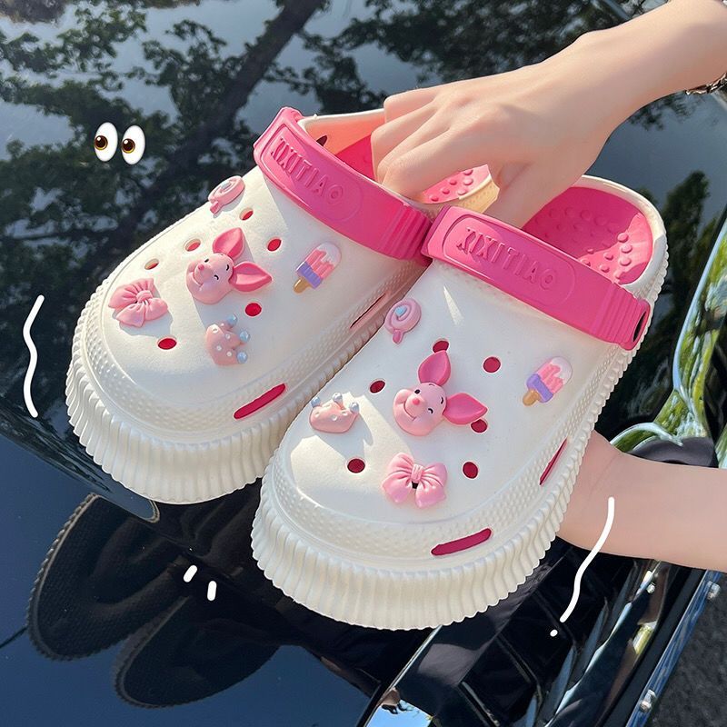 Tnicoo พร้อมส่ง รองเท้าแตะหัวโตแฟชั่นสีทูโทน รุ่นนี้ผลิตจากยางวัสดุคุณภาพดี น้ำหนักเบายืดหยุ่นตามเท้าได้ดี ใครใส่ก็ชอ