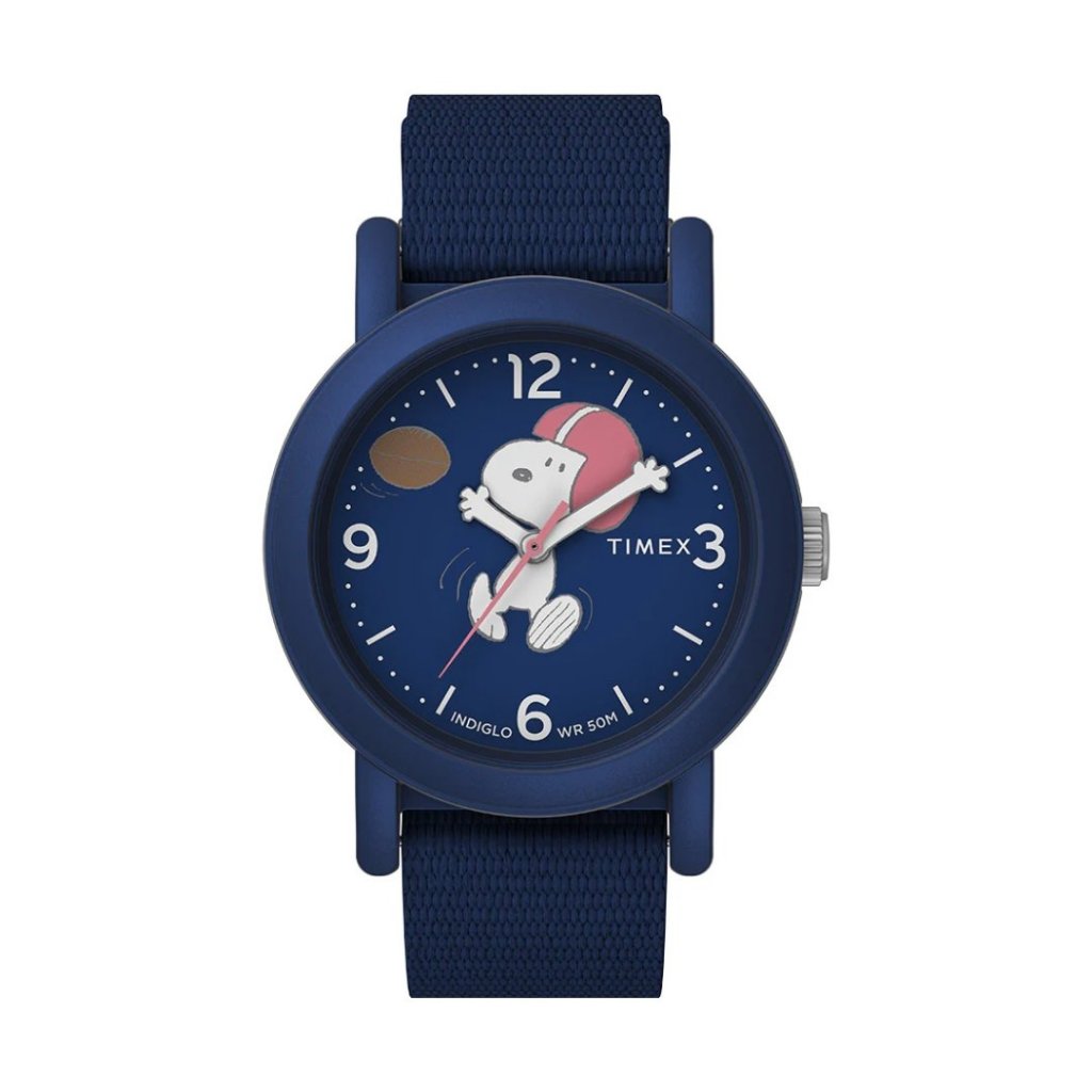 Timex Peanuts TW2W48500 Camper นาฬิกาข้อมือ Unisex สีน้ำเงิน หน้าปัด 40 มม.