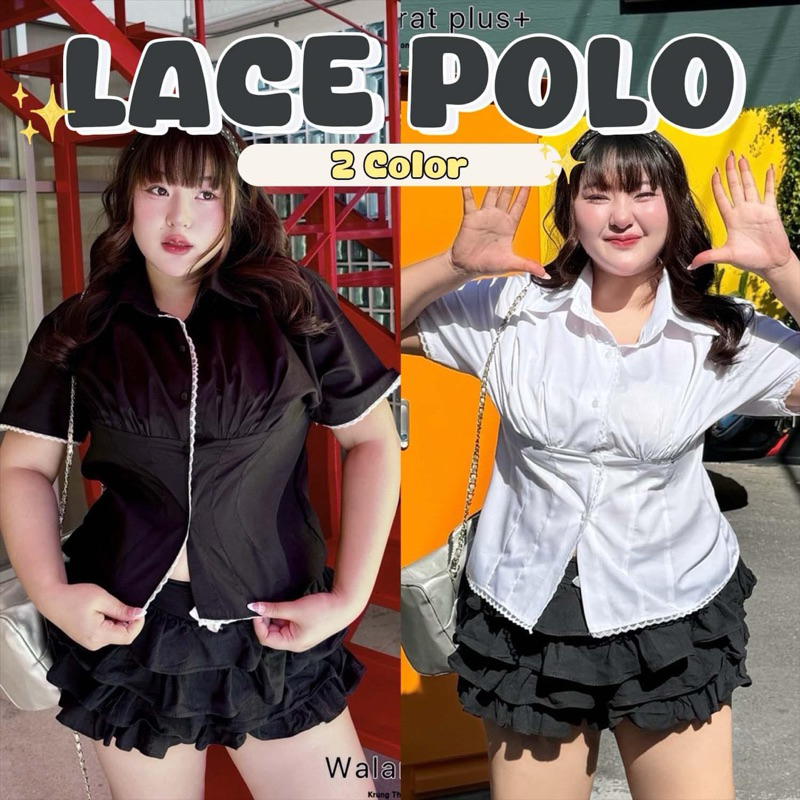 (Shopee video ลด50%) เสื้อสาวอวบอ้วนน่ารักเสื้อแต่งลูกไม้ ผ้าน้องก็เป็นผ้าต่างประเทศอีก โอ้โห สวย