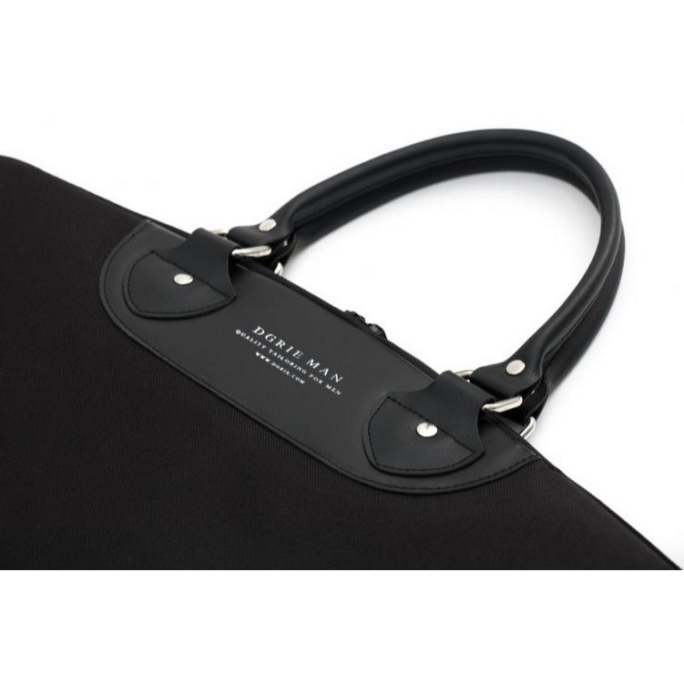 DGRIE กระเป๋าสูทสีดำ BLACK DGRIE GARMENT SUIT BAG LEATHER-CANVAS