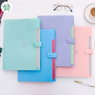 กระเป๋าโฟลเดอร์ แฟ้ม แฟ้มเอกสาร แฟ้มใส่เอกสาร ขนาด A4 ใส่เอกสารได้ 5 ช่อง วัสดุPP สินค้าสวยงาม