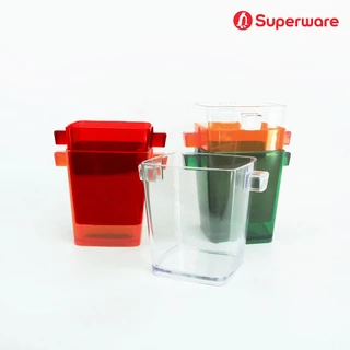 Srithai Superware ถังน้ำแข็ง พลาสติกใส ถังแช่ไวน์ แช่เบียร์ ทรงสี่เหลี่ยม ขนาดความจุ 2.4ลิตร มี 4 สี