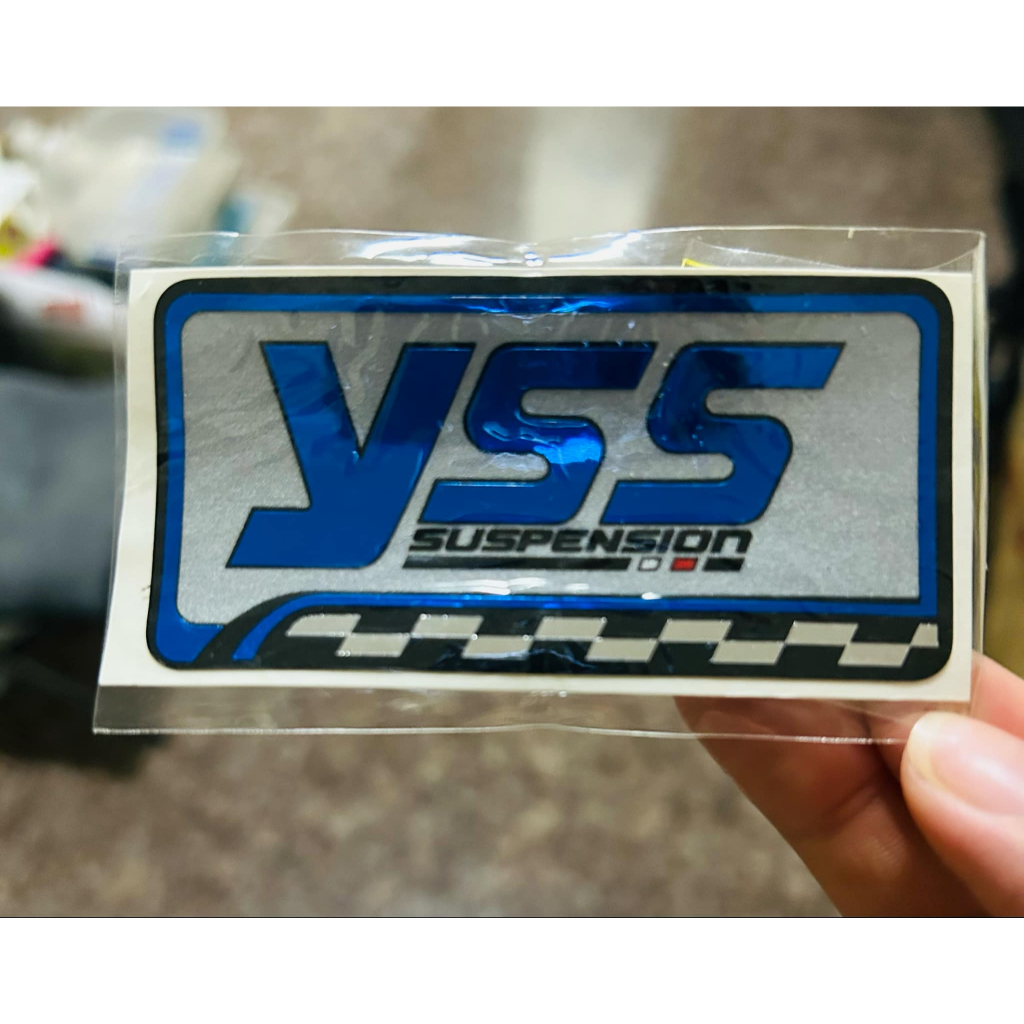 สติกเกอร์ yss สะท้อนแสงติดทับโครเมื่ยมเงา ยาว 8 cm.