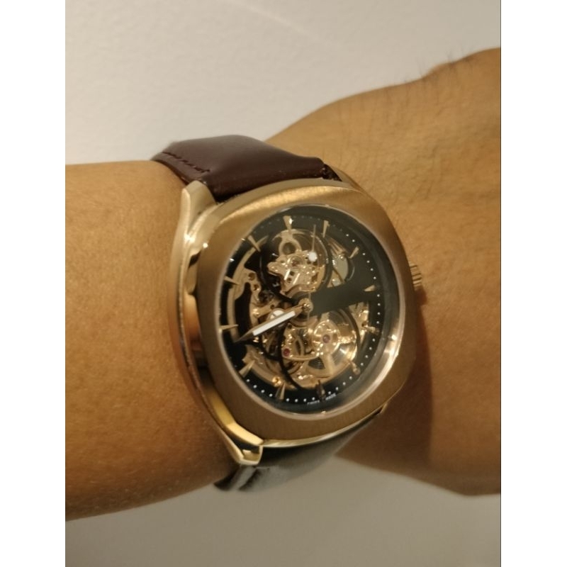 Custom Swiss Made ETA 2824-2 Rose gold skeleton movement watch 40mm case