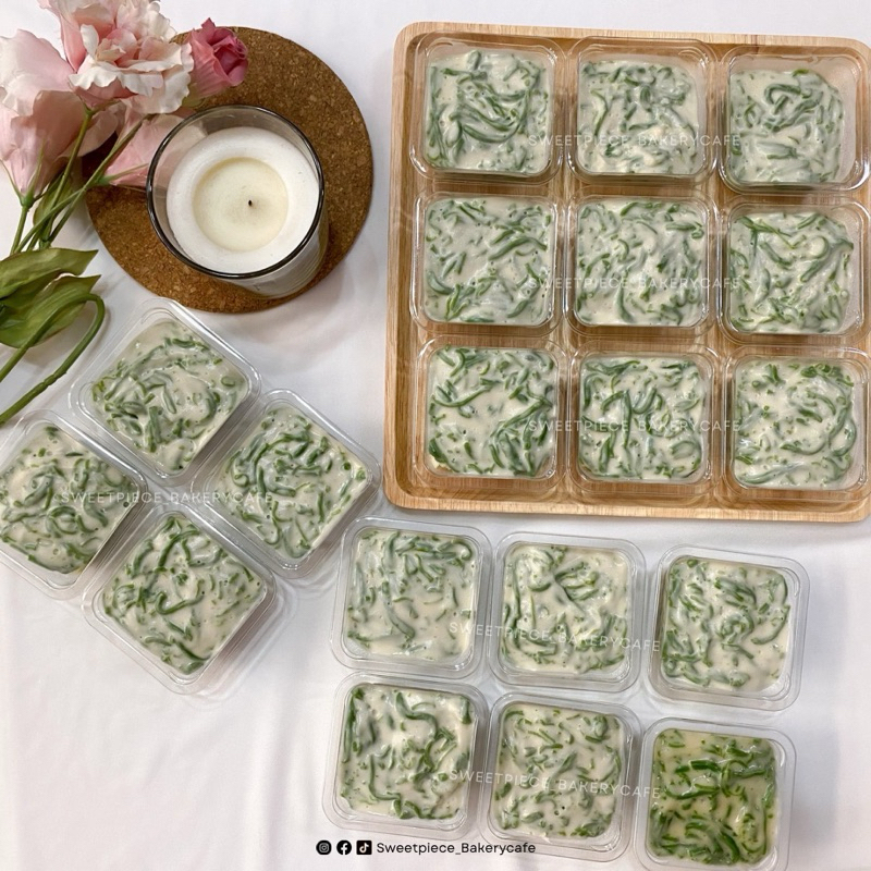 (ส่ง Grab/รถเย็นตจว : รอบส่งจ-ศ) เค้กลอดช่องวัดเจษ Snack box - ไซส์สำหรับจัดงาน