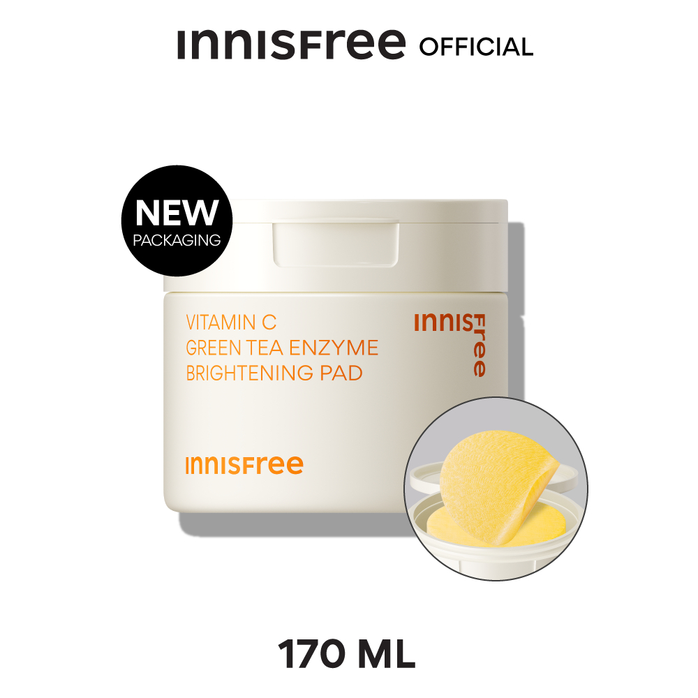 [ซื้อ 2 ชิ้นลด 20%] innisfree Vitamin C Green Tea Brightening Pad 60ea วิตามินซี กรีนทีไบรท์เทนนิ่ง แพด
