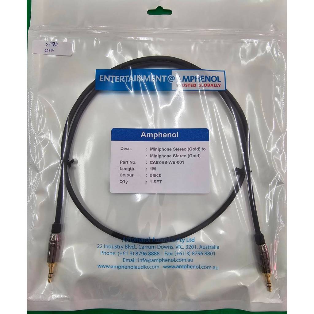 Amphenol สายสัญญาณ Miniphone Stereo (Gold) - Miniphone Stereo (Gold)
