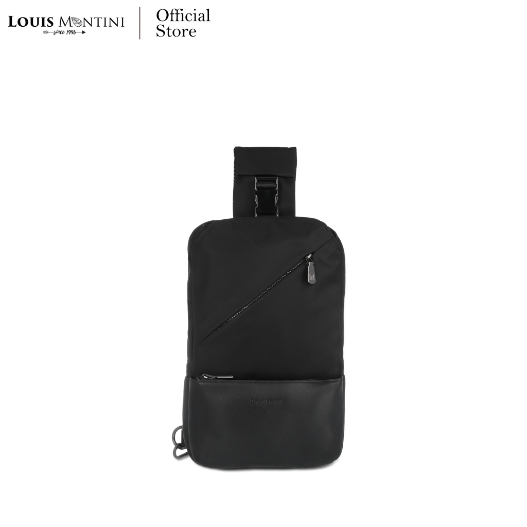 Louis Montini (ONYX) กระเป๋าคาดอกผู้ชาย ผ้าไนล่อนผสมหนังวัวแท้ ONX08