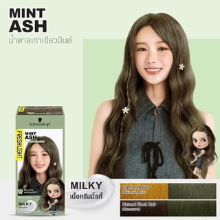 Schwarzkopf Freshlight Milky Color MINT ASH ครีมเปลี่ยนสีผม สีน้ำตาลเทาเขียวมินท์ 1 กล่อง