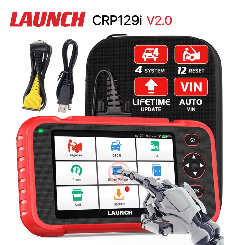Launch CRP129i V2.0 เครื่องสแกน OBD2 ระดับมืออาชีพ เครื่องมือวินิจฉัยเครื่องยนต์ ระบบเกียร์ ABS และ 