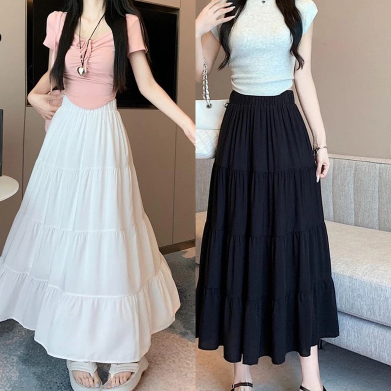 ❤️mayylody❤️ กระโปรงยาว แม็กซี่  ✅มีซับใน✅ เอวยืดถึง-36 ใส่ไปทะเล ไปคาเฟ่ กระโปรง งานสวยสุดๆๆ