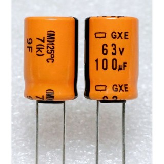 NCC Nippon Chemi-con GXE 100uf 63v 125° capacitor ตัวเก็บประจุ คาปาซิเตอร์