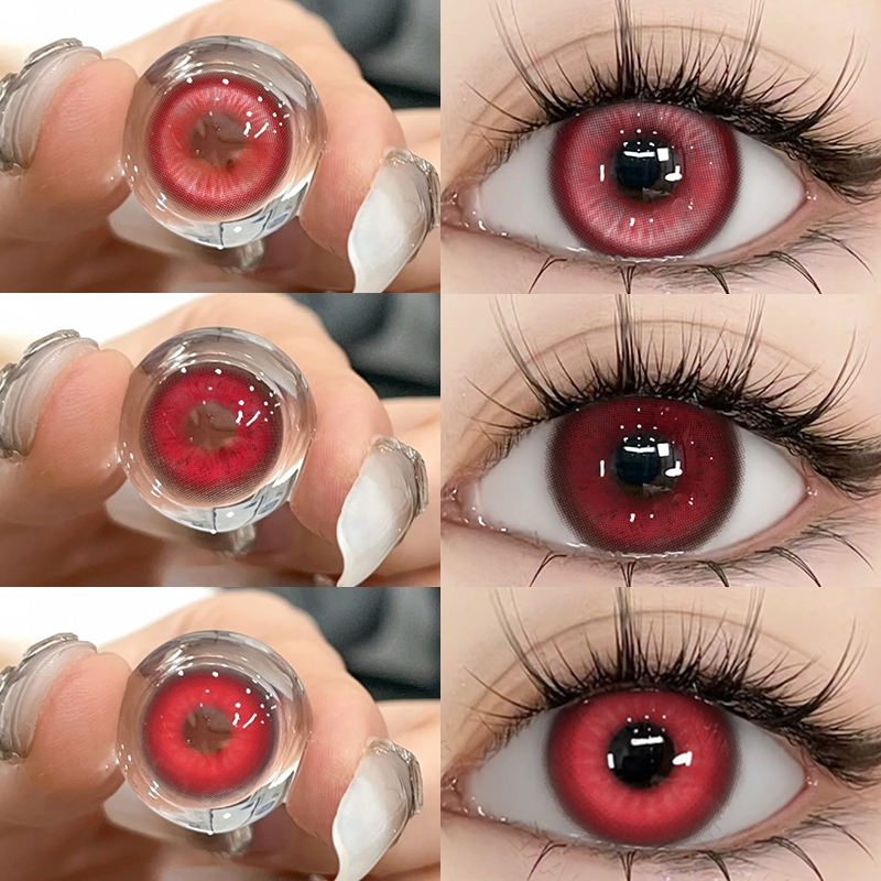 {COD}-Eyeshare Madrid/Polaris/Nebula คอนแทคเลนส์สีแดง1 คู่ 14.0 มม. เลนส์สีมินิ 1 คู่ ปริมาณน้ำ 38-4