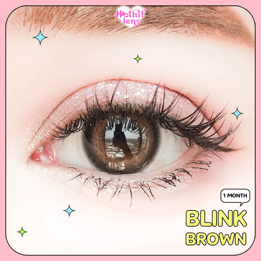 Candy lens คอนแทคเลนส์ Blink brown พร้อมส่งแบบปกติ และค่าสายตาสั้น 0.00-10.00