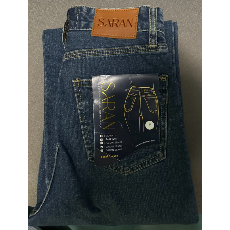 กางเกงยีนส์ผู้หญิงป้าย SARAN กระบอกกลาง