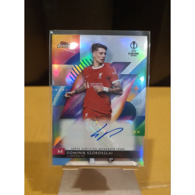 TOPPS FINEST UCL & UEL 2023/2024 : DOMINIK SZOBOSZLAI AUTOGRAPH / LIVERPOOL FC