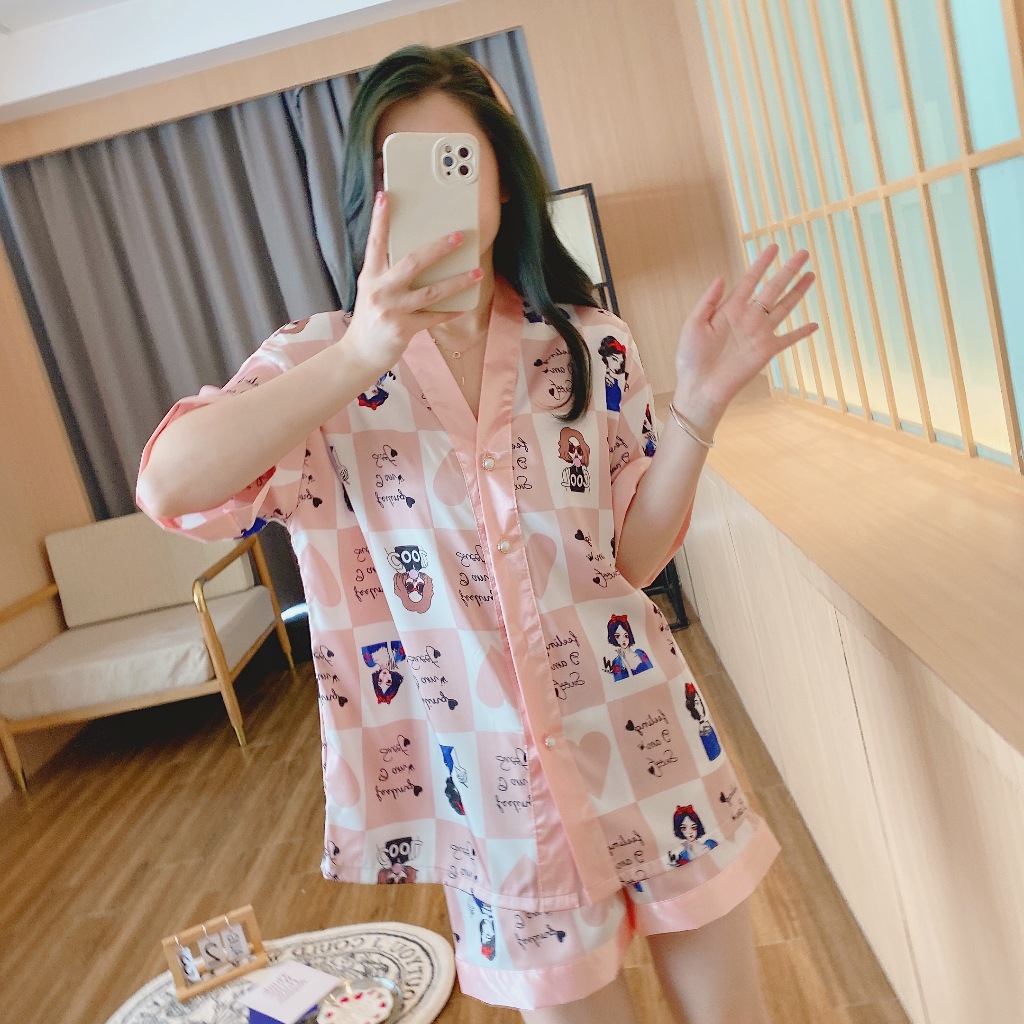 TOP SEXY รวมชุดนอนรุ่นใหม่ ชุดนอนซาติน ชุดนอนลายน่ารัก 🎡 ราคาถูก สินค้าตรงปก เนื้อผ้าดีเกรดA SET-381 - รูปที่ 3