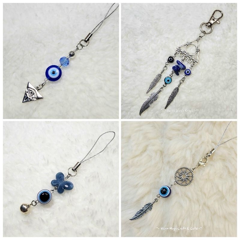 พร้อมส่ง EVIL EYE พวงกุญแจ ที่ห้อยโทรศัพท์ สายคล้องมือถือ ของขวัญปัจฉิม ของที่ระลึก ของชำร่วย ของขวัญ handmade