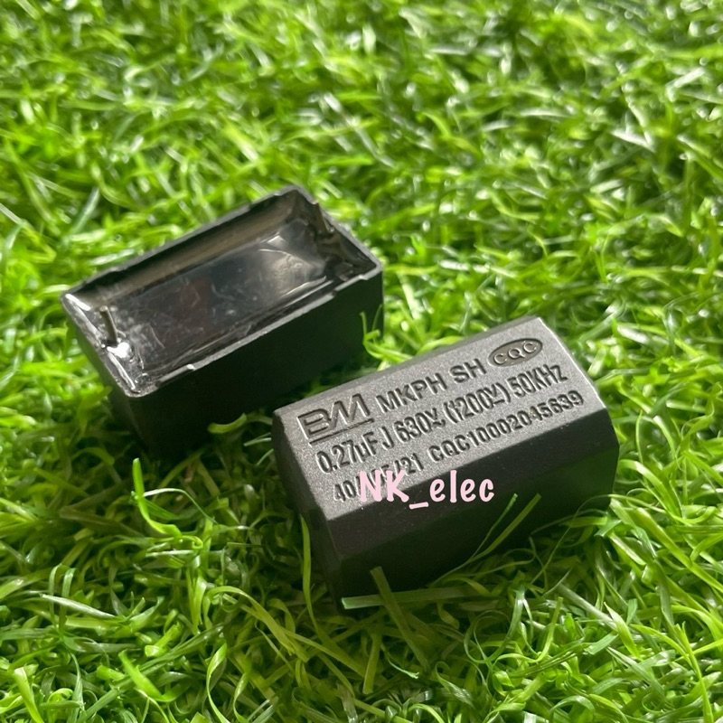 คาปาซิเตอร์ Capacitor 0.27UF 0.3UF 630VAC (1200VDC) ตัวเหลี่ยม ลงปริ้น ขาลวดลวด