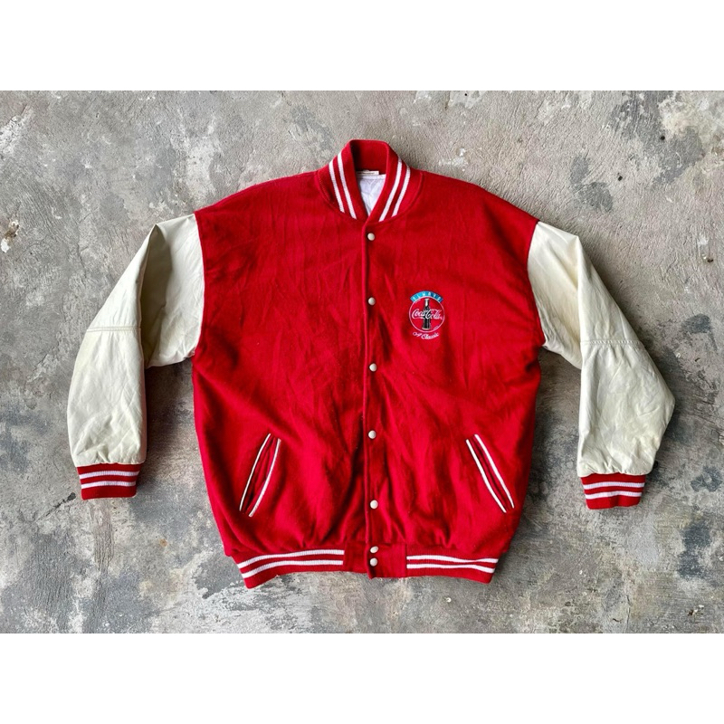 VINTAGE JACKET BOMBER COCA COLA 1990 USA เสื้อแจ็คเก็ตโค้ก