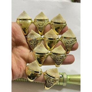 แหวนทองเหลืองแท้ หัวกระเบนท้องน้ำ 2.2-2.3ซม.