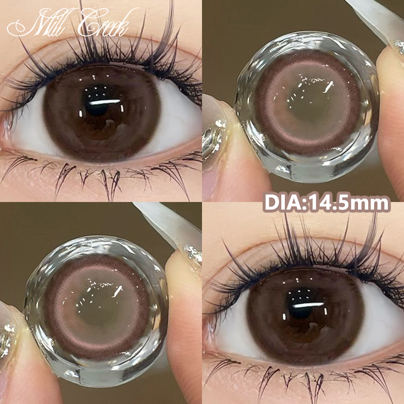 [0~-8.00] MILL CREEK คอนแทคเลนส์สี เลนส์บิ๊กอายน่ารัก สีน้ำตาล Glossy 14.5mm 12 เดือน คอนแทคเลนส์