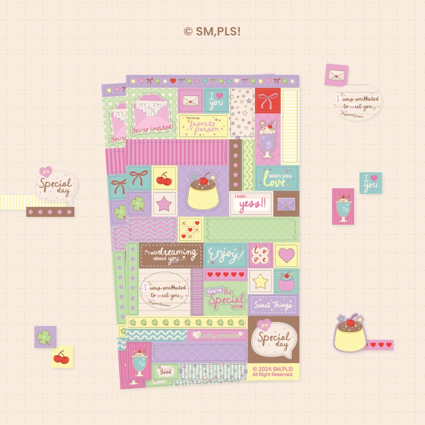 Random Sweet Things Sticker (สติกเกอร์เนื้อด้านไดคัท)