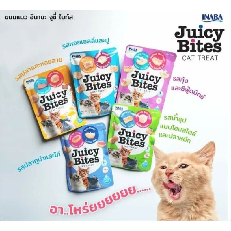 INABA Juicy Bites ขนมแมวแบบเม็ดนิ่ม ขนาดบรรจุต่อซอง 11.3g.