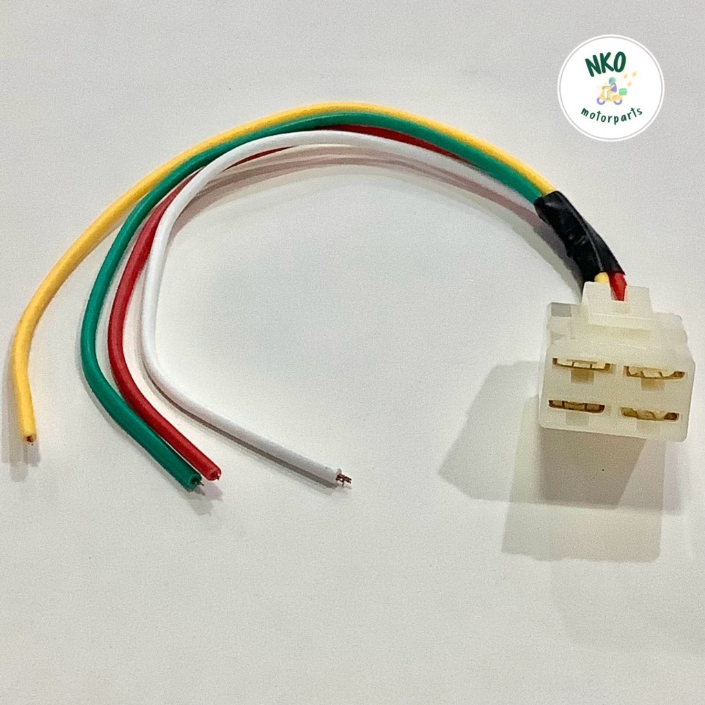 ปลั๊กต่อแผ่นชาร์ท Wave100S (ปี2005), Wave100, WAVE110 (4 สาย) สายต่อเเผ่นชาร์จ เวฟ ปลั้คเสียบแผ่นชาร์ต ชาต ชาท #BJN10