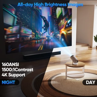 GOOJODOQ HY300 Pro/Pro+/Ultra โปรเจคเตอร ์ แบบพกพา Android 11 270° ฟรีมุมบลูทูธ 5.0