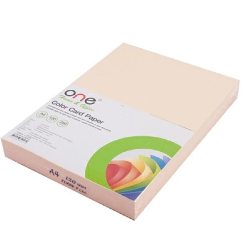 กระดาษการ์ดสี A4 120 แกรม โอรส (แพ็ค250แผ่น) ONE