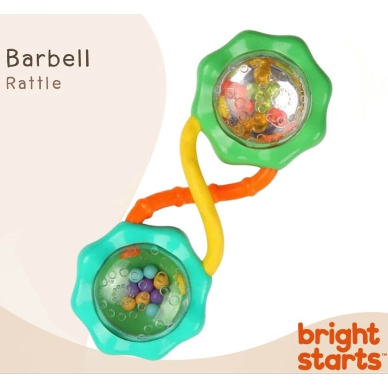 ของเล่นเด็ก ของเล่นเขย่า Bright Starts Barbell Rattle เสริมสร้างพัฒนาการ