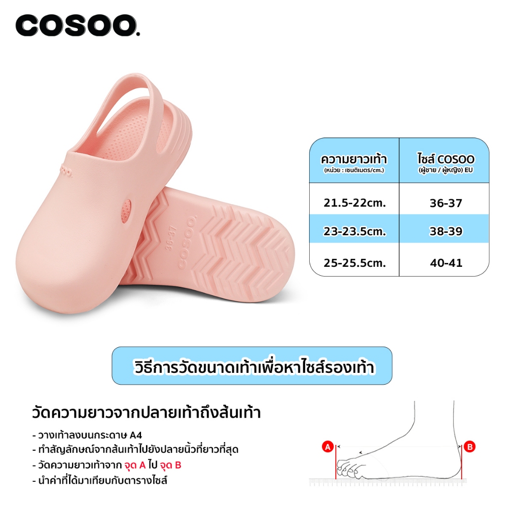 COSOO รองเท้าผู้หญิง รองเท้าแตะ รองเท้าหัวโต รองเท้าแฟชั่น รองเท้าแตะรัดส้น นุ่มสบายเท้า พื้นหนา กันลื่น รุ่น CS-R01