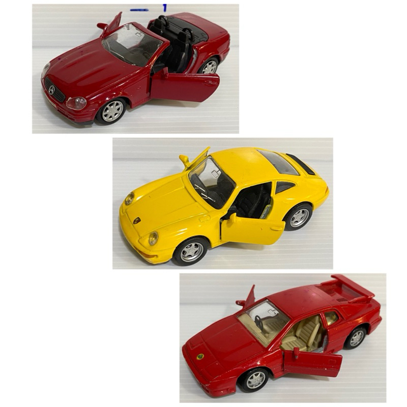 โมเดลรถของสะสมเก่าปี 1997 Maisto Mercedes-Benz / Porsche 911 / Maisto Lotus Esprit scale