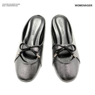womenager - Bale Silver Sequin รองเท้าแตะคัทชูเปิดส้น สวมใส่…
