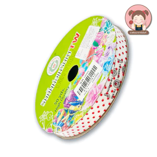 ริบบิ้นพับเหรียญ ริบบิ้นพลาสติกจุด 12 มิล (50 หลา) ตรา TW