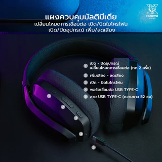 NUBWO หูฟังเกมมิ่ง 7.1 Virtual Surround หูฟังไร้สายเชื่อมต่อ Wireless Bluetooth รุ่น X900 รับประกัน 2 ปี