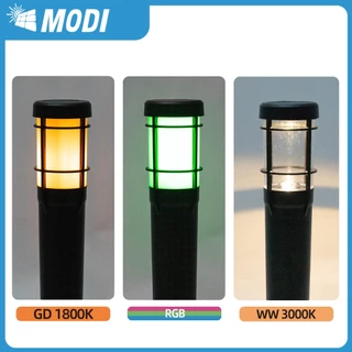 MODI ไฟปักสนามโซล่าเซลล์ เปิดปิดอัตโนมัติ กันน้ำกันฝุ่นIP65 สีเหลืองอ่อน สีเหลืองเข้ม หลากสี(RGB)