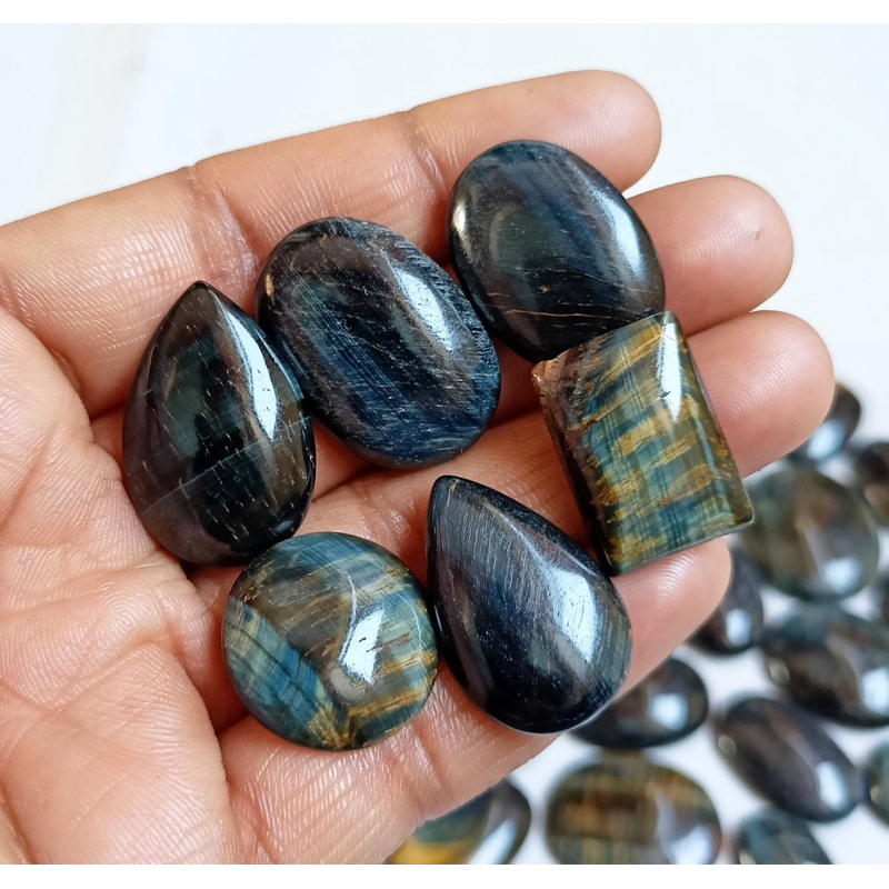 1 PC Blue Tiger Eye Cabochon, Multi Tiger Eye Beads Stone Tiger Eye Polished Loose Gemstones for jew