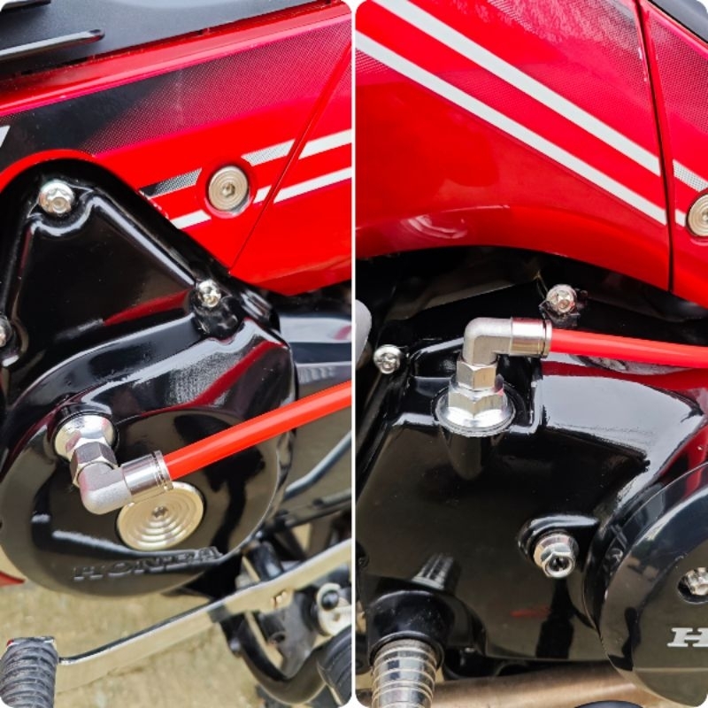 น๊อตปิดน้ำมันเครื่อง+น๊อตปิดจานไฟ  (ข้อต่อสแตนเลส304) ใส่รถ HONDA / YAMAHA    Motorcycle