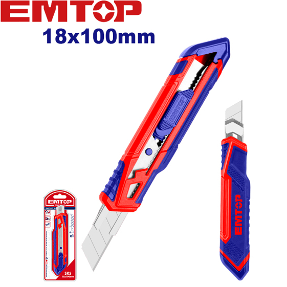 EMTOP มีดคัทเตอร์ รุ่น ESNK18102 ( Snap-off blade knife ) คัทเตอร์รันแท้ใหม่