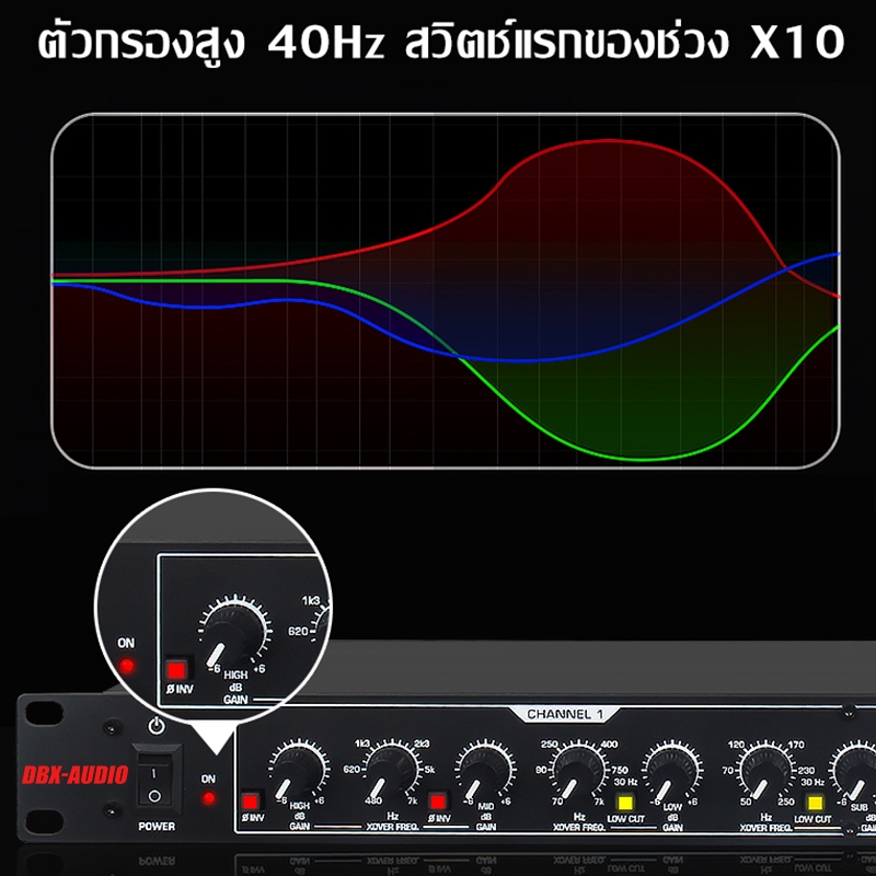 DBX-AUDIO 238XL Professional Electronic Crossover Stage ตัวเลือกระดับมืออาชีพของแท้  สามแบ่ง  เครื่องแต่งกาย KTV Audio
