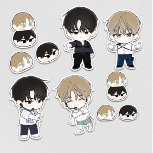 พร้อมส่ง - w officials - December / เดือน 12 manhwa  - set stickers dicut