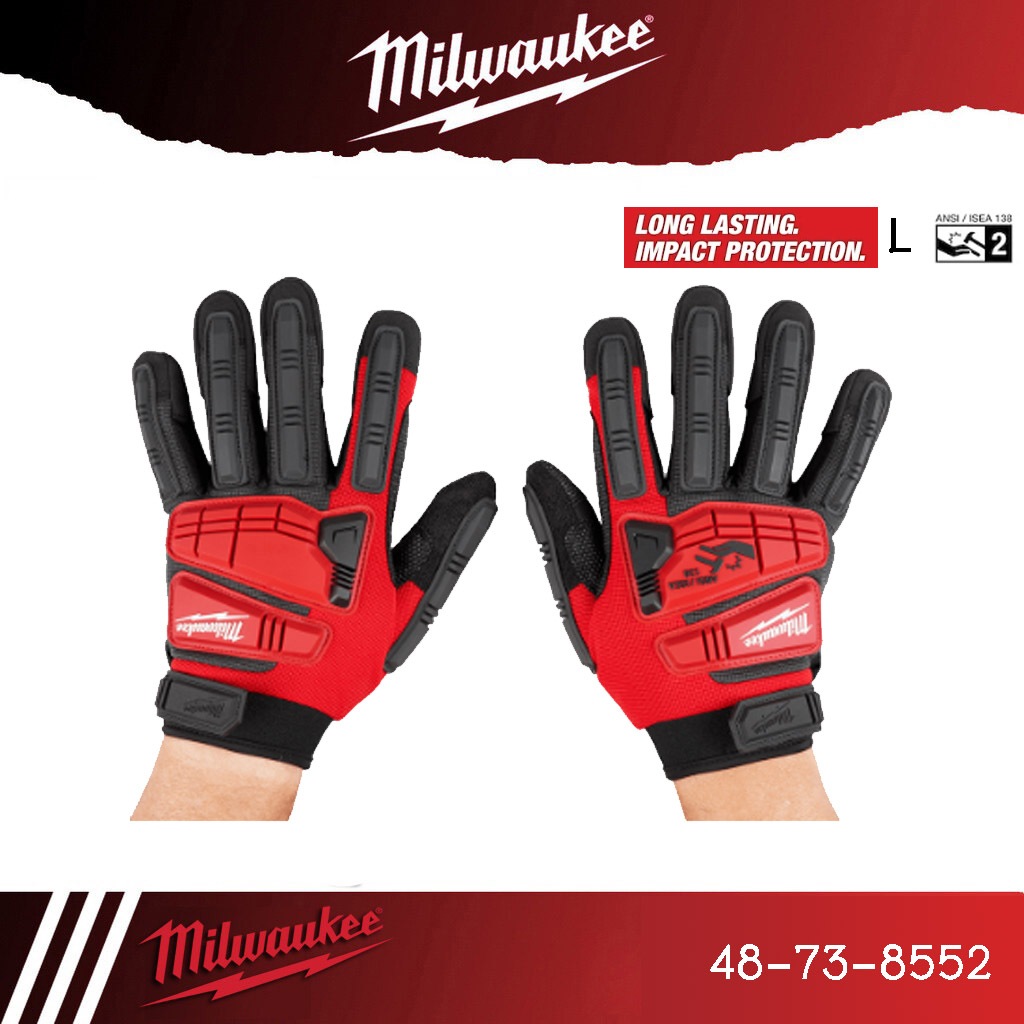Milwaukee รุ่น 48-22-8752 (48-73-8552) ถุงมือกันกระแทก Impact Demolition L