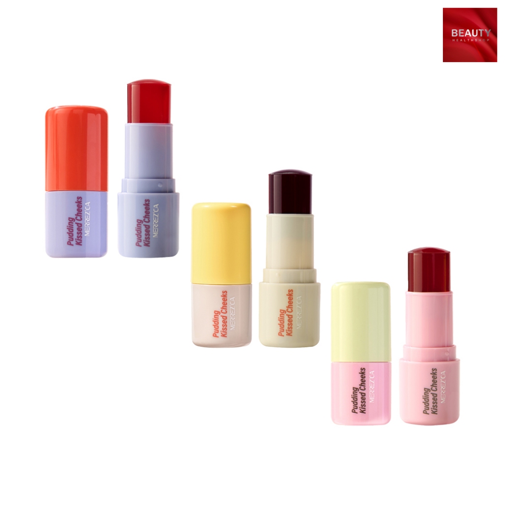 Merrezca Pudding Kissed Cheeks Blush Stick เมอร์เรซก้า บลัชพุดดิ้ง แก้มเด้ง (8.5 กรัม x 1 แท่ง)