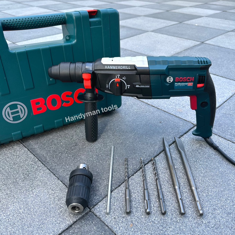 สว่าน สว่านโรตารี่ สว่านบอส 3 ระบบ รุ่น GBH2-28 DFR 1500W พร้อมดอกเจาะปูน 3 ดอก ดอกสกัด 2 ดอก หัวจับดอก 1 อัน