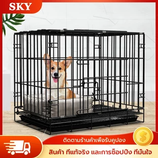 พับได้กรงสัตว์ กรงแมว คอนโดแมว Pet Cage กรงกระต่าย กรงสุนัขพับได้ แถมฟรี【แผ่นรองกรง】สแตนเลส แข็งแรง ทนทาน