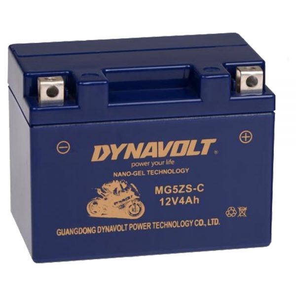DYNAVOLT รุ่น MG5ZS แบตเตอรี่มอเตอร์ไซค์แบบเจลไม่ต้องใช้น้ำกลั่น 12V 4AH ขนาด 113x69x85 CCA 140