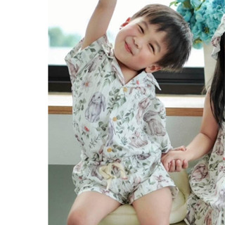 เชิ้ตฮาวาย คอปก ลายกระต่าย (เฉพาะเสื้อ)